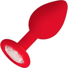 Ouch! Diamond Silicone Butt Plug, 2.75 Inch, Red