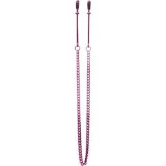 Ouch! Pincette Nipple Clamps with Chain by Shots, 14 Inch, Perky Pink