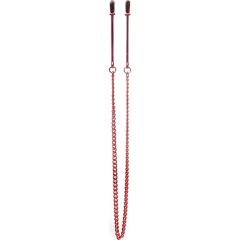 Ouch! Pincette Nipple Clamps with Chain by Shots, 14 Inch, Racy Red