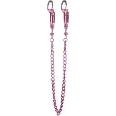 Ouch! Helix Nipple Clamps with Chain by Shots, 13 Inch, Perky Pink