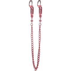 Ouch! Helix Nipple Clamps with Chain by Shots, 13 Inch, Racy Red
