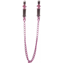 Ouch! Vice Nipple Clamps with Chain by Shots, 12.5 Inch, Perky Pink