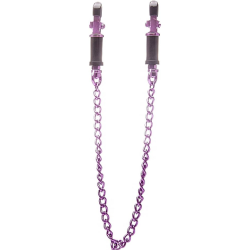Ouch! Vice Nipple Clamps with Chain by Shots, 12.5 Inch, Perfect Purple