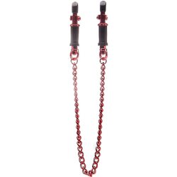 Ouch! Vice Nipple Clamps with Chain by Shots, 12.5 Inch, Racy Red