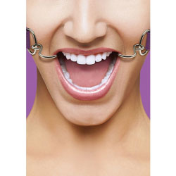 Ouch! Hook Gag with Leather Straps for Kinky Couples, One Size, Perfect Purple