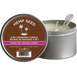 Earthly Body Suntouched 3 in 1 Hemp Seed Oil Massage Candle, 6 Oz (170 g), Skinny Dip