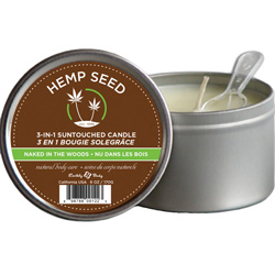 Earthly Body Suntouched 3 in 1 Hemp Seed Massage Candle, 6 Oz (170 g), Naked in the Woods
