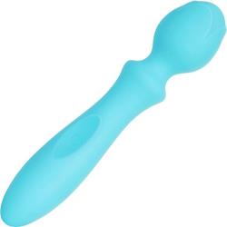 Evolved Pocket Wand Rechargeable Silicone Vibe, 6.75 Inch, Blue