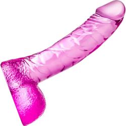 Naturally Yours Ding Dong Jelly Dildo with Balls, 5.5 Inch, Pink