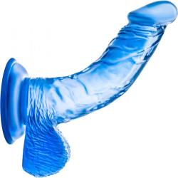 B Yours Sweet n Hard No 8 Curved Dildo with Suction Cup, 6.5 Inch, Blue