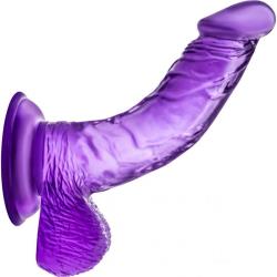 B Yours Sweet n Hard No 8 Curved Dildo with Suction Cup, 6.5 Inch, Purple