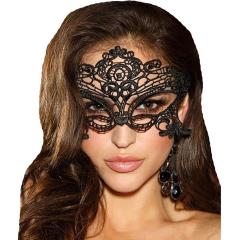 Shirley of Hollywood Embroidered Venice Mask, One Size, Black