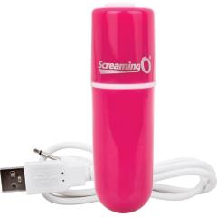 Screaming O Charged Vooom Rechargeable Mini Vibrating Bullet, Strawberry