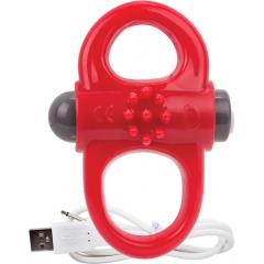 Screaming O Charged Yoga Rechargeable Reversible Cock Ring with Nubs, Red