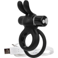 Screaming O Charged Ohare Rechargeable Double Cock Ring with Rabbit, Black