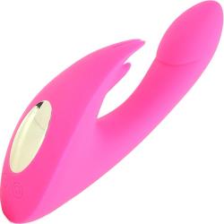 Maia Toys Leah Rechargeable Silicone Rabbit Massager, 7.5 Inch, Neon Pink