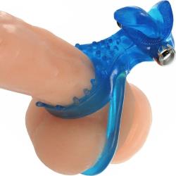 Trinity Vibes Erection Support Ring with Vibrating Tongue Tip, Blue