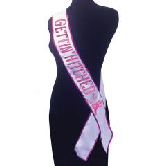 Gettin Hitched Bridal Party Sash, One Size, Pink