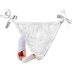 Sensuelle Pleasure Panty with Wireless Remote and Rechargeable Bullet, White