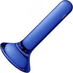 Chrystalino Pin Handblown Glass Butt Plug, 4.5 Inch, Blue