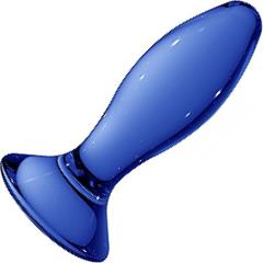 Chrystalino Follower Handblown Glass Butt Plug, 4.5 Inch, Blue