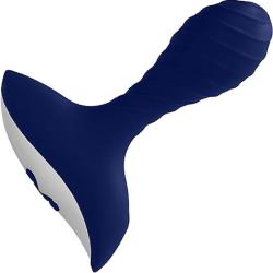 Simplicity Astor Rechargeable 10-Speed Silicone Anal Vibrator, 4.75 Inch, Navy Blue