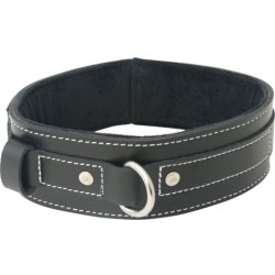 SportSheets Edge Lined Leather Collar, One Size, Black