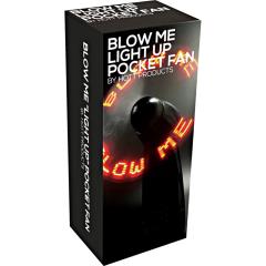 Blow Me Light-Up Pocket Fan, 4.5 Inch, Black