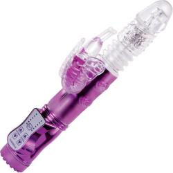 Wyld Vibes Deep Stroker Butterfly Thrusting Massager, 10 Inch, Purple