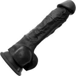 Colours Pleasures Silicone Dildo with Suction Mount Base, 7 Inch, Black