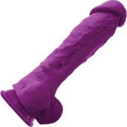 ColourSoft Silicone Dong with Suction Mount Base, 8 Inch, Purple
