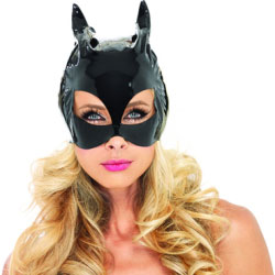 Leg Avenue Wet Look Vinyl Catwoman Costume Mask, One Size, Black