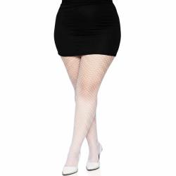Leg Avenue Gaia Spandex Net Industrial Tights, 1X/2X, White
