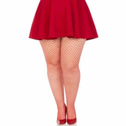 Leg Avenue Gaia Spandex Net Industrial Tights, 1X/2X, Red