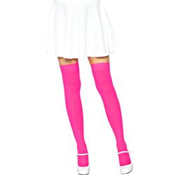 Leg Avenue Luna Thigh High Stockings, One Size, Neon Pink