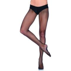 Leg Avenue Professional Fishnet Tights with Nylon Cotton Sole, Size C/D Wide, Black