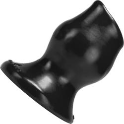 OxBalls Pig-Hole Hollow Silicone Butt Plug, 6.75 Inch, Black