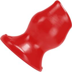 OxBalls Pig-Hole Hollow Silicone Butt Plug, 6.75 Inch, Red
