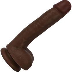 Thinz Slim Dong with Balls and Suction Base, 7 Inch, Chocolate