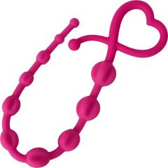 Gossip Hearts & Spurs Silicone Anal Beads, 14.25 Inch, Fruity Magenta