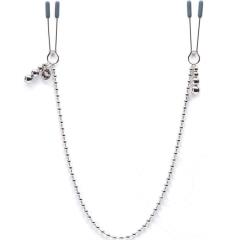 Fifty Shades Darker At My Mercy Beaded Chain Nipple Clamps, Silver
