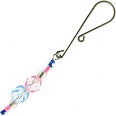 Sex Kitten Beaded Kitty Clitty Clamp, 3 Inch, Blue/Pink