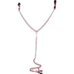 Sex Kitten Y-Style Adjustable Clamps with Chain, 12 Inch, Pink