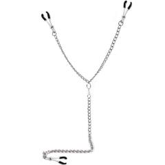 Sex Kitten Y-Style Mini Tweezer Clamps with Chain, 13.5 Inch, Silver