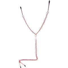 Sex Kitten Y-Style Tweezer Clamps with Chain, 13.5 Inch, Pink