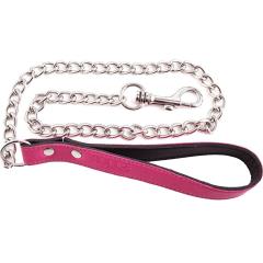 Rouge Garments Leather Lead with Chain, Pink