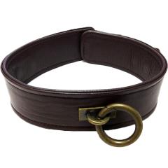 Rouge Adjustable Leather Collar, One Size, Brown