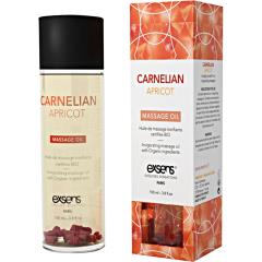 Exsens of Paris Organic Massage Oil, 3.4 fl.oz (100 mL), Apricot with Carnelian Crystals