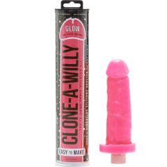 Clone-a-Willy Silicone Vibrating in Home Penis Molding Kit Glow-in-the-Dark Pink