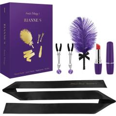 Anas Trilogy Set 1 with Lipstick Vibe, Nipple Jewelry, Feather and Blindfold, Purple